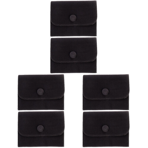 6Stk Schwarze Schmuck Snap Geschenkverpackung Wiederverwendbar 1
