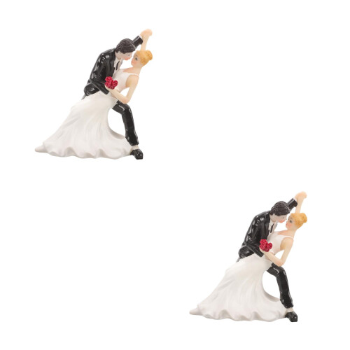 2Stk Cake Topper Farbige Harzfiguren Party 1