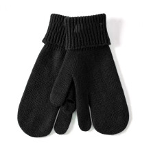 Guanti invernali a dita separate, caldi guanti a muffola in maglia con fodera in pile e tessuto misto cashmere, guanti termici leggeri compatibili