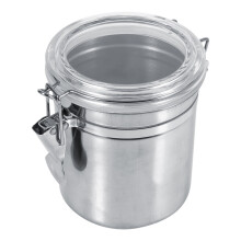 Contenitore in acciaio inox per alimenti, con guarnizione in gomma e chiusura ermetica e coperchi trasparenti, ideale per conservare caffè, tè e