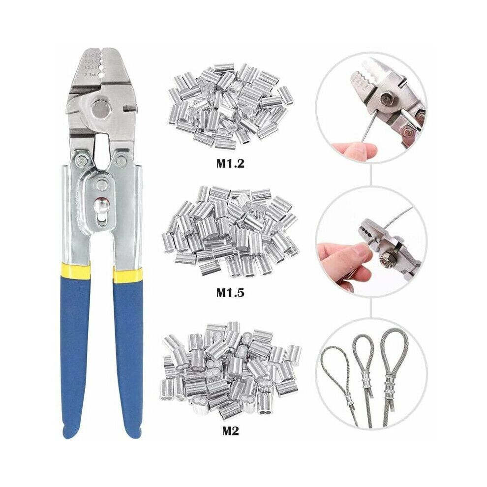 Heavy Duty Stainless Steel Crimping Tool For Wire Rope, Safety Lock Ensures Secure Use In Automotive Applications, Crimp Copper / Aluminum Sleeve 9405630623833