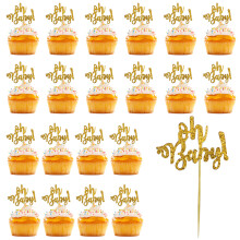 Decorazioni per torte per la festa di rivelazione del sesso del bambino, eleganti, metalliche e di dimensioni adatte alle feste per bambini.