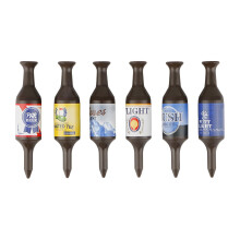 Beer Bottle Golf Tees, 6 Pcs 2.4inch Unbreakable Golf Tee Funny Plastic Beer Bottle Shape Golf Tees for Adult Teen Boys Boss Colleague Golfers