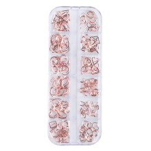 Accessoires pour ongles DIY pour manucures tendance, rivets décoratifs en métal avec motif géométrique circulaire ajouré, éléments de