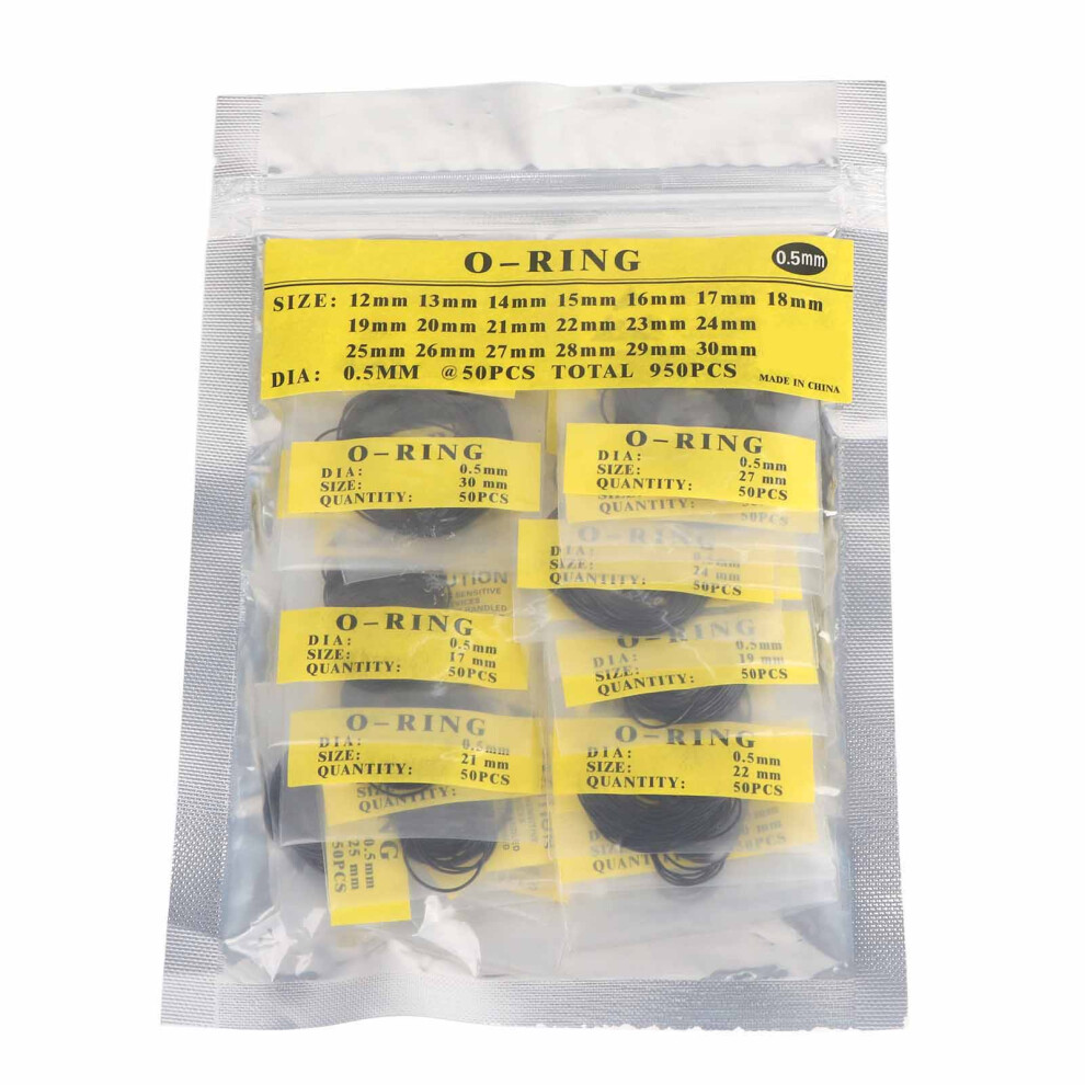 Replacement O-Rings, Watch Back O-Ring O Ring Watch Back Gasket For Watch Maintenance 12-30Mm Sizes, Rubber Seal Washers Watch Gaskets Kit With 0.5Mm 9173940441781