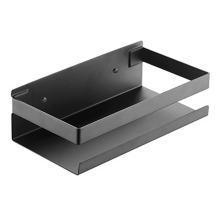 Elegant Floating Shelves For Bedroom, Anodized Stainless Steel Wall Mounted Storage Solutions With Rustproof Design And Matte Black Finish For Wet