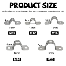 Pipe Fixing Solution, Corrosion Resistant U Bracket Clamp for Secure Support, Stainless Steel Rigid Pipe Strap with Two Hole Strap Design, Heavy Duty