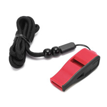Mortun Referee Whistle Red/Black with Nylon Lanyard for Sports & Training