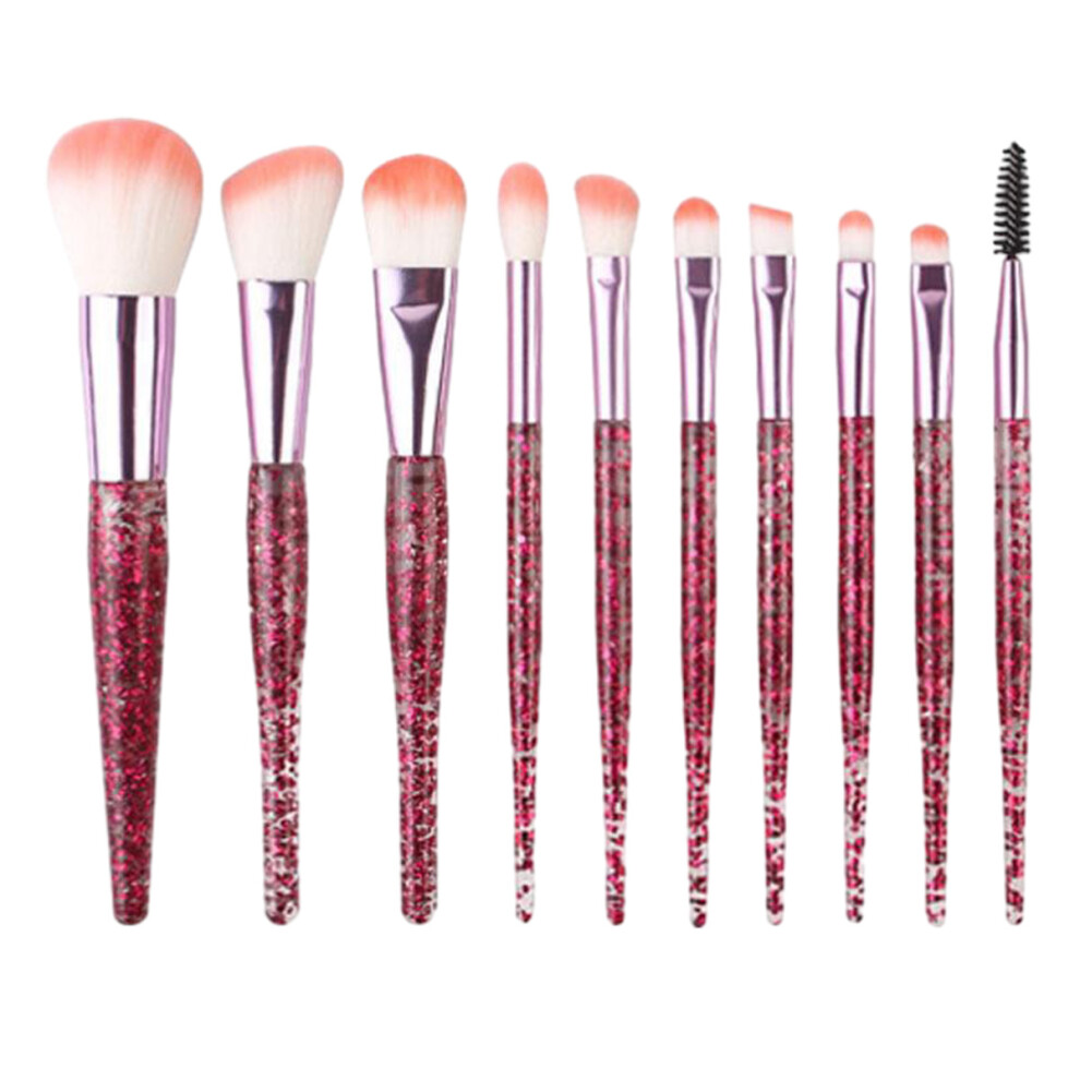 Synthetic Brushes Tools Kit, Sparkly Makeup Brushes Handles with Non-Shedding Bristles, Smooth Streak-Free Application Excellent Powder-Holding