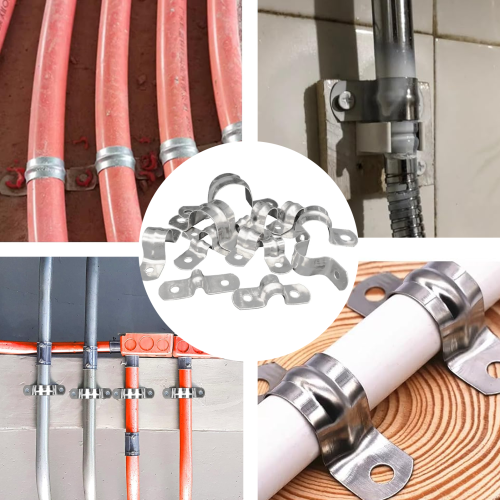 Pipe Fixing Solution, Corrosion Resistant U Bracket Clamp for Secure Support, Stainless Steel Rigid Pipe Strap with Two Hole Strap Design, Heavy Duty 2