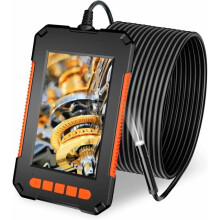 Handheld borescope, IPS-scherm endoscoopcamera met verlichting, voorzien van een 4,3-inch LCD-scherm en een 10 meter lange semi-rigide kabel, 1080p