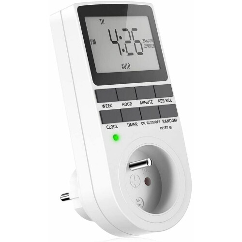 Digital Countdown Timer, Flexible 7-Day Scheduling for Energy-efficient Appliance Control (1 Pack)