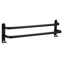Matowo-czarny wieszak na ręczniki, solidny i wytrzymały wieszak na ręczniki do kuchni, aluminiowy wieszak na ręczniki do łazienki, wieszak na