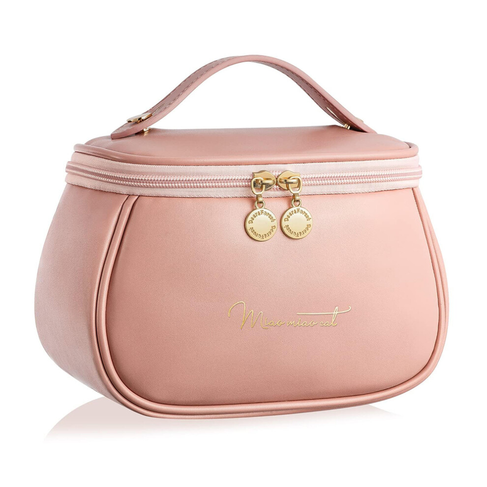 Cosmetic Bag for Women, Travel Cosmetic Organizer with Multiple Compartments, Waterproof Makeup Bag Organizer with Double Zipper, Durable and