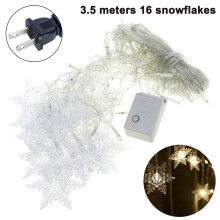 Varmvit snöflinga gardinljusslinga, 3,5M 96LED batteridrivna ljusslingor för juldekorationer, vattentäta ljusslingor, flexibel design