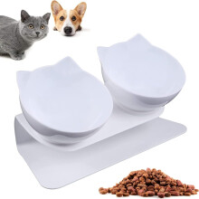 Solución elegante para alimentar gatos, base de goma antideslizante para mayor estabilidad, cuencos transparentes para controlar los niveles de