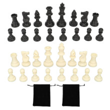 Staunton Chess Pieces, Tournament Standard Chessmen, Premium PP Plastic, Non-Slip Bottom, Includes Storage Bag For Convenient Family Gatherings, Trave