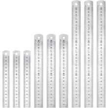 Professional Stainless Steel Ruler Set, Smooth Design Safety Edge Non-Bendable Measuring Tool for Architecture and Engineering, Portable Storage for
