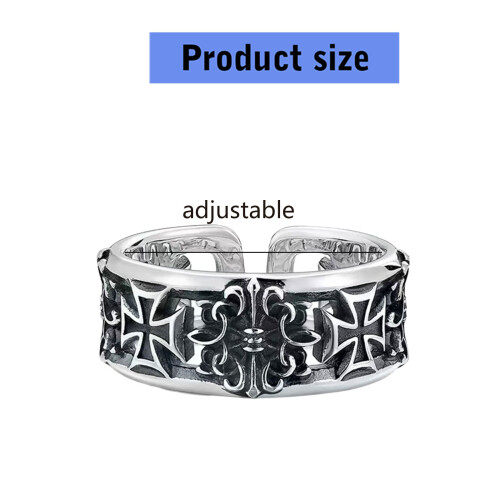 Bagues croisées rétro réglables pour hommes, bijoux de Styles 2