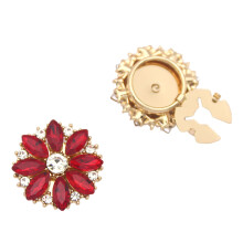 Boutons de manchette ronds polyvalents en verre, pour les-Rouge