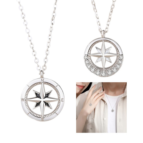 Hexagram Couple Necklace Adjustable Neckchain Sensitive Skin-G 2