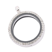 Vacuum Plated Alloy Jewelry Magnetic Locket Necklace-Silver