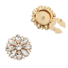 Scratch Resistant 25mm Glass Cufflinks Perfect For-KC Gold