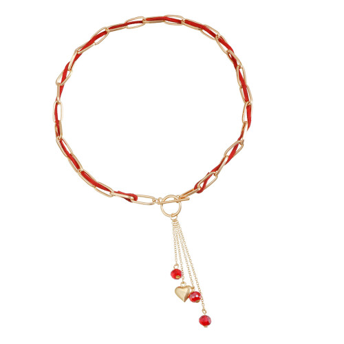 Collier chic à breloques en forme de cœur en alliage avec