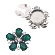 Boutons de manchette de chemise en cristal élégants, bijoux-Vert