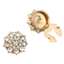 Shimmering Crystal Accented Dress Cufflinks Lightweight-KC Gold
