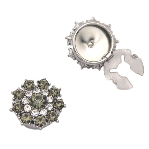 Stylish Multicolor Glass Cufflinks With Alloy Base For-Gray