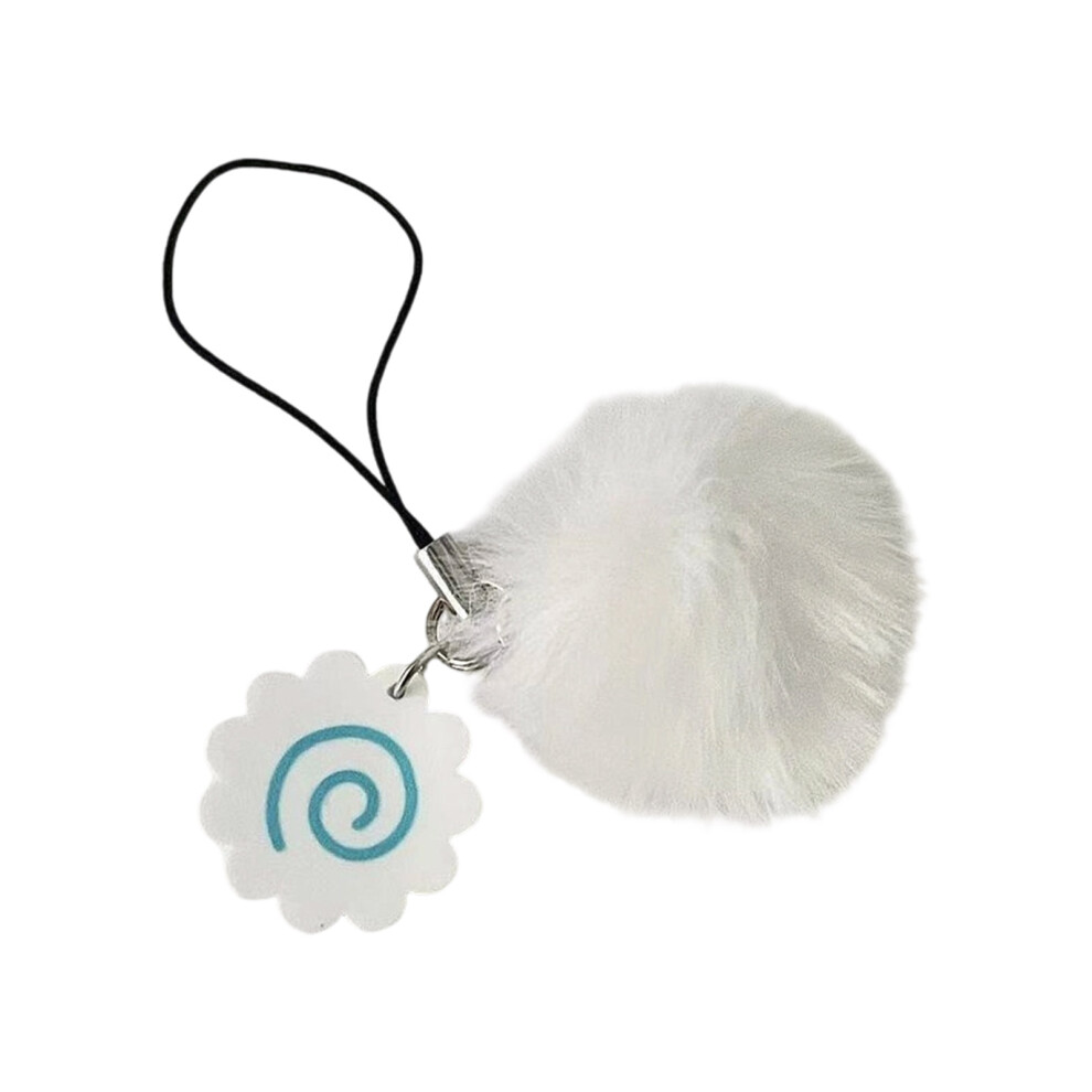 Colorful Plush Ball Mobile Phone Lanyard Lightweight- Blue 7704000795159