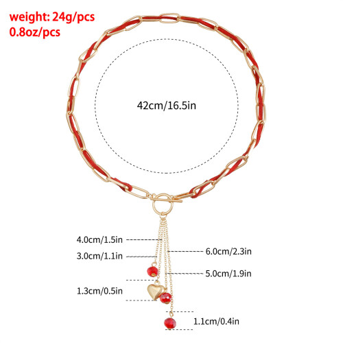 Collier chic à breloques en forme de cœur en alliage avec 1