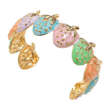 Trendy open verstelbare armband met aardbeipatroon, mooie-kleur