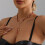 Collier chic à breloques en forme de cœur en alliage avec 4