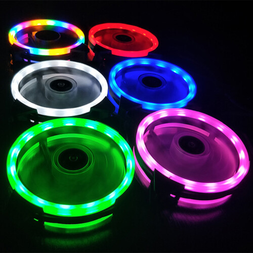 2Stk Computer Fan Grün Rgb CPU Computer Zubehör 1