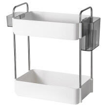 2Stk Weißer 2-Lagiger Badezimmer Organizer Aus ABS Und