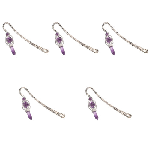 5Stk Einzigartige Violette Kristall Lesezeichen Pendant Für 2
