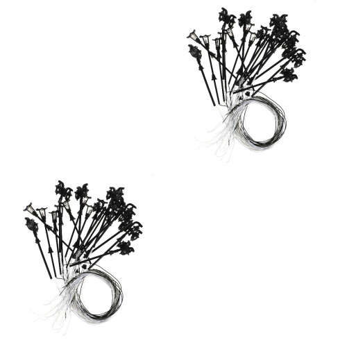 40Stk Mini Straßenlampen Ornament Schwarz Simulation Gartendeko 2