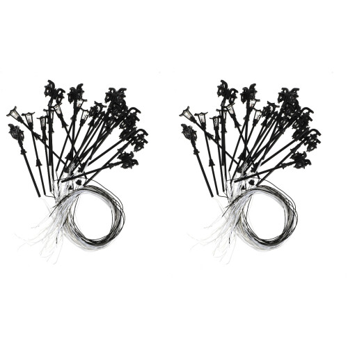 40Stk Mini Straßenlampen Ornament Schwarz Simulation Gartendeko 1