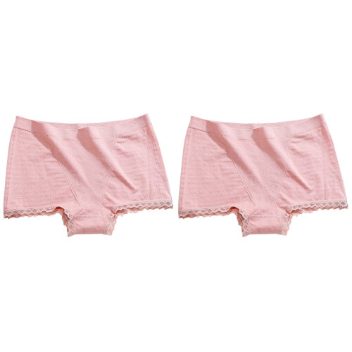 2St Roze Vrouwen Slipjes Ademend Elastisch Midden Taille Ondergoed 1