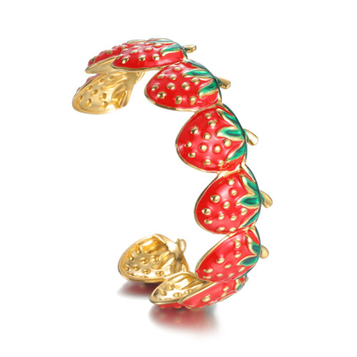 Verstelbare Aardbei Bedelarmband Oliedruppel Ontwerpen-Rood