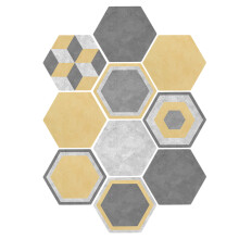 2St Yellow Tegelstickers Zelfklevend Water- En Oliebestendig Hexagon
