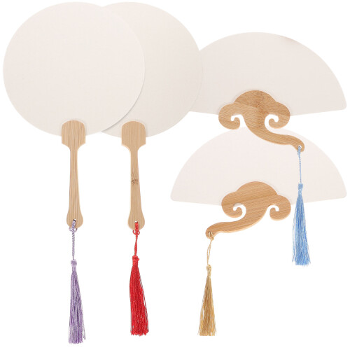 12St Decoratieve Witte Graffiti Papierventilatoren Voor Creatieve Kids