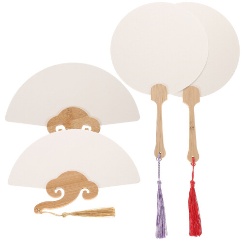 12St Decoratieve Witte Graffiti Papierventilatoren Voor Creatieve Kids 1