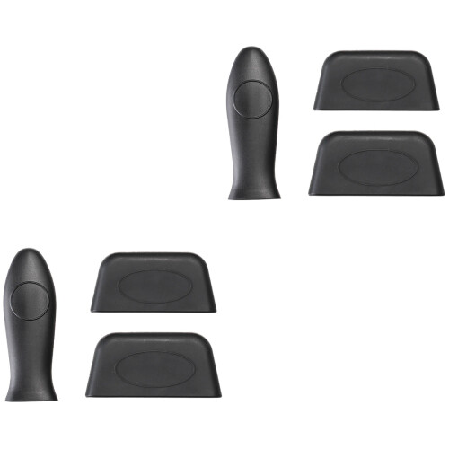 6Pcs Silicone Pot Handle Sleeves Black Non-Stick Heat Protector 2