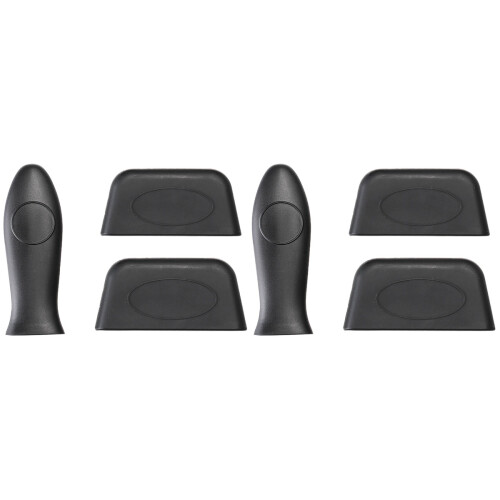 6Pcs Silicone Pot Handle Sleeves Black Non-Stick Heat Protector 1