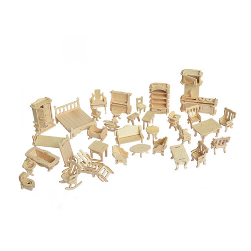 3St 3D Meubels Beige Creatief Educatief Kinderspeelgoed 1