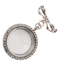 Vlindervormige foto medaillon broche decoratie met-Zilver