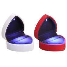4Stk LED Ringbox Herzform Verlobungskoffer Schmuck